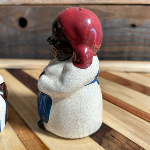 Vintage Aunt Jemima and Uncle Moses Salt Pepper Shakers Black Americana Chef - Picture 7 of 16